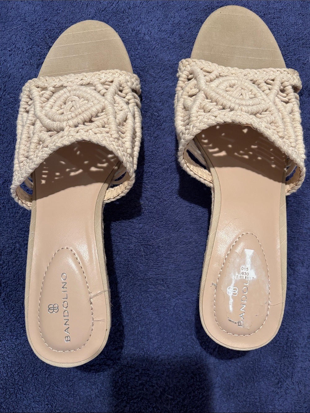 Bandolino Beige Braided Slide Mules